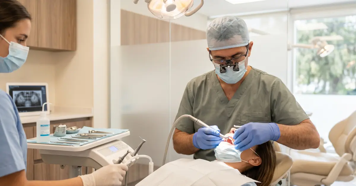 Sala quirúrgica equipada para colocación de implantes dentales